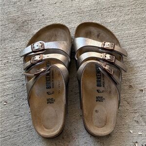 Birkenstock Metallic Bronze Triple-Strap Sandals